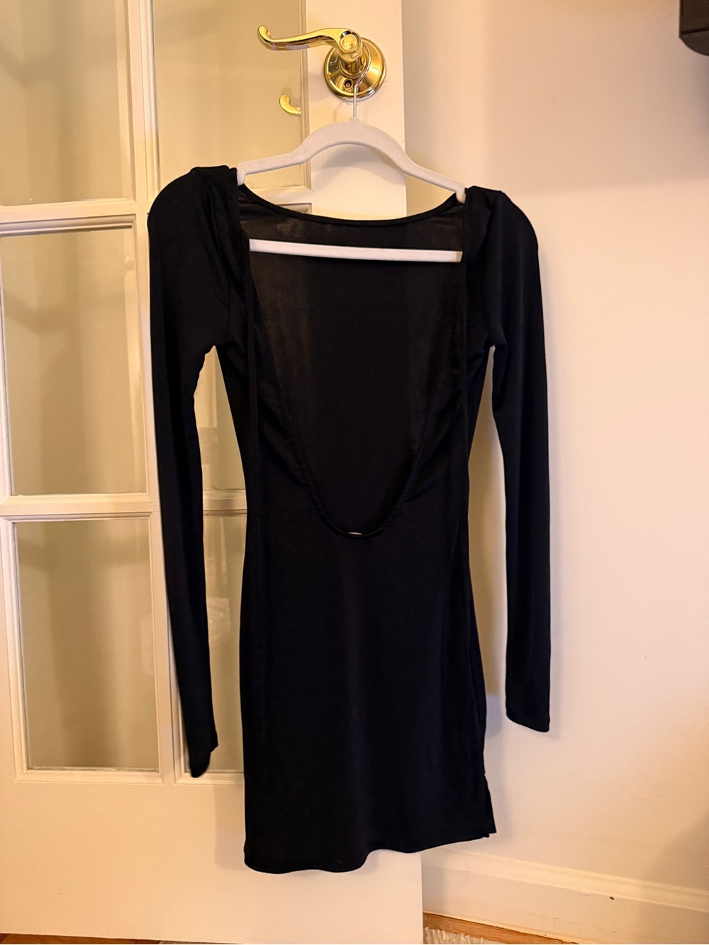 Free People Black Long-Sleeve Open Back Dress - Picture 2 of 3